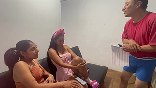 Daddy it hurts us, please don't punish us anymore, REAL AMATEUR HOMEMADE THREESOME