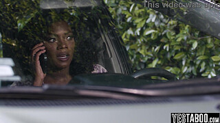 Tiny stepdaughter gets her hairy teen pussy plowed by her big dick black stepdad