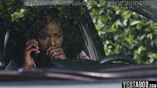 Tiny stepdaughter gets her hairy teen pussy plowed by her big dick black stepdad