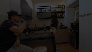 Fuck the rookie Sex in the kitchen at work break