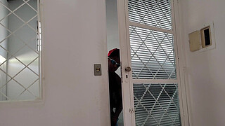 Horny young man, spying on Tiffany Montavani, decided to punch his BBC penis and broke her pussy