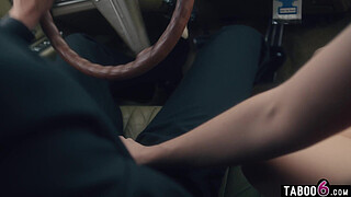 Cuckold in public with a random guy while sucking off her husband