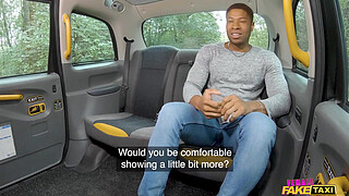 Female Fake Taxi - long haired blonde babe rides big black dick