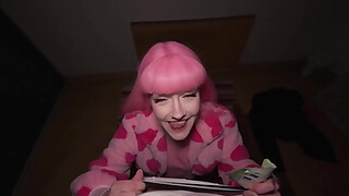 Public Agent The pink haired babe had a Chastity Belt that needed removing