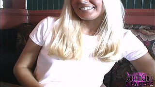 Hot Blonde Bares Her Pierced Pussy At A Public Beach