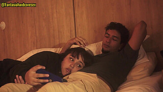 Watching Netflix with my stepbrother, I lay on his legs and he took out his penis to put it in my mouth.