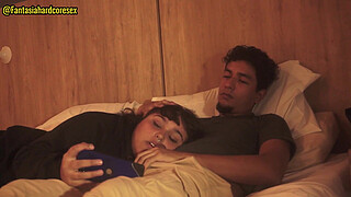 Watching Netflix with my stepbrother, I lay on his legs and he took out his penis to put it in my mouth.