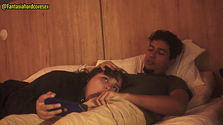 Watching Netflix with my stepbrother, I lay on his legs and he took out his penis to put it in my mouth.