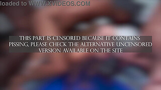 Slim petite Brazilian cutie, Larinha Small fucked by huge cocks while yellow showered ( DAP, Anal, Dry version, BBC, 3on1, ATM, slim, gapes, cumshot firing squad) OB560