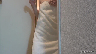 Japanese Girl Kotono Takes Off Her Leotard and Takes a Shower