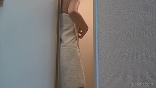 Japanese Girl Kotono Takes Off Her Leotard and Takes a Shower