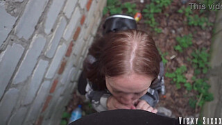 REAL fast risky blowjob behind the garages. CUMMED MOUTH FULL AND MADE HER SWALLOW