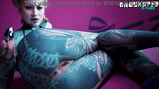 Solo ANAL fisting - Toys and Plugs for Tattoo Girl - Asshole streching