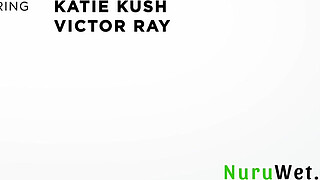 Katie Kush, Victor Ray: Slutty blonde teen masseuse suck huge dick and big balls during slippery wet massage