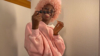 HOT Black Girl Anal Play and gets Anal Creampie from her White Daddy