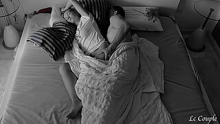 Amateur couple morning sex was recorded with hidden cam in their bedroom