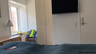 Sharing a hotel bed with a stepson ended up with an unexpected ass fuck.