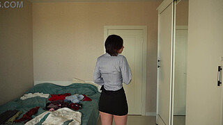 Try on new clothes skirts/pants/tops/blouses