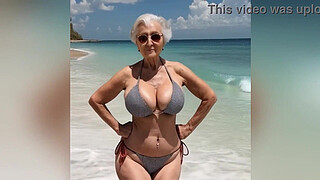 Granny Showing her New Sexy Bikini with Dirtytalk. Watch the Horny GILF Nude at the End | AI-generated