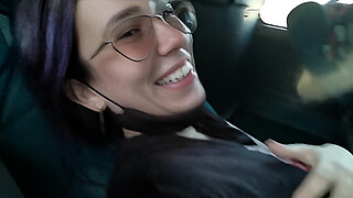 Blowjob and fucking with creampie in public service bus