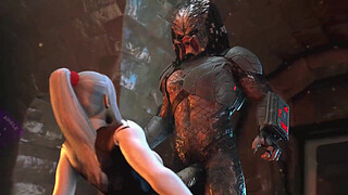 Animated bitch thanked the monster with anal and blowjob for saving - 3d hard rough sex