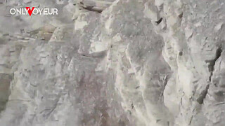 Beach Voyeur. Super horny teen getting off right on the nude beach