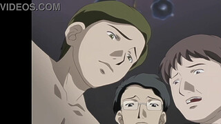 He prepares my stepmother's ass so my friends can fuck her - Hentai uncensored