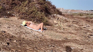 Suddenly a Stranger sneaks up and starts Touching my hairy Pussy on the Beach.