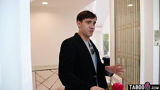 Young guy reverse gangbang by five huge boobs blonde MILFs