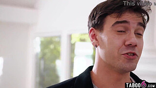 Young guy reverse gangbang by five huge boobs blonde MILFs