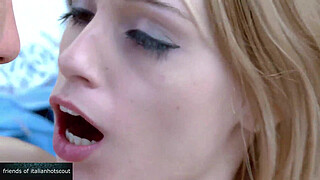 Very beautiful and sexy blonde girl enjoys double penetration