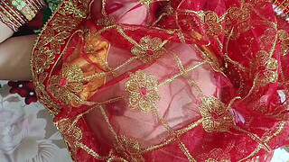 Desi married bhabhi karwa chauth Puja with Dever clear Hindi audio