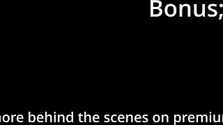 Tied up and fucked with a stick in the woods, cum from ass to mouth. Submissive russian MILF