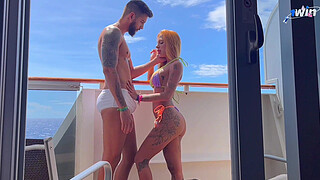 End of the year on Cruzeiro, we fucked on board on our cabin balcony - Romulo Pontess