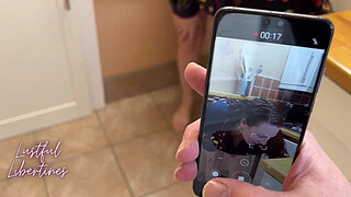 Stepmom catches me filming her, reluctant to cheat on dad she still lets me cum on her hairy milf pussy