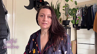 Stepmom catches me filming her, reluctant to cheat on dad she still lets me cum on her hairy milf pussy