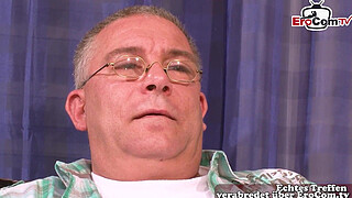 German mature housewives wives try amateur threesome FFM with husband