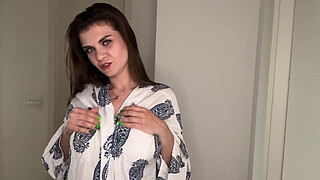 Massive Stepmother’s cock rubbing on clothes dryer while stepson watching