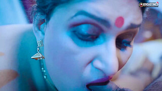 Desi Indian step Grandmother takes the rush of her son's dick in her mouth and teaches him to fuck