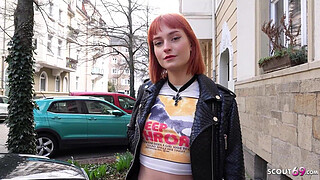 GERMAN SCOUT - Skinny Crazy Redhead Teen Dolly Dyson get Rough Fucked at Model Job