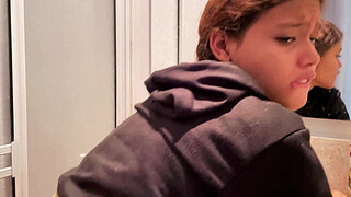 18 year old woman fucking in the bathroom with a black man