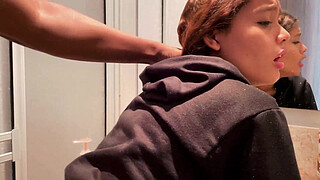 18 year old woman fucking in the bathroom with a black man