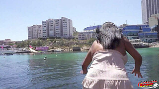 GERMAN SCOUT - Curvy German Latina with Biggest natural Tits Pickup for Casting Fuck