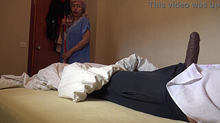 A Muslim maid is disturbed when a French guest shows his big black cock