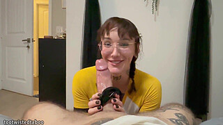 Stepmom puts on cum-soaked panties after stepsis had me cum on them