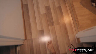 Booty Step Sister Gets Horny with a Massage and Asks an Anal to her Step Brother