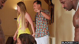 BLACKED Gorgeous Hotwife Malena Gets DPed By Two Thick BBCs