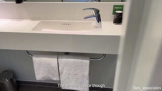 "Sharing is caring". Stepmother shares the hotel bed and her ass with a stepson