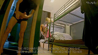 HOSTEL MIXED ROOM: shower flashing masturbation