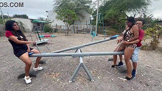 And if they discover us? , fun sex in a public park with my fucking whore girlfriend and a horny stranger